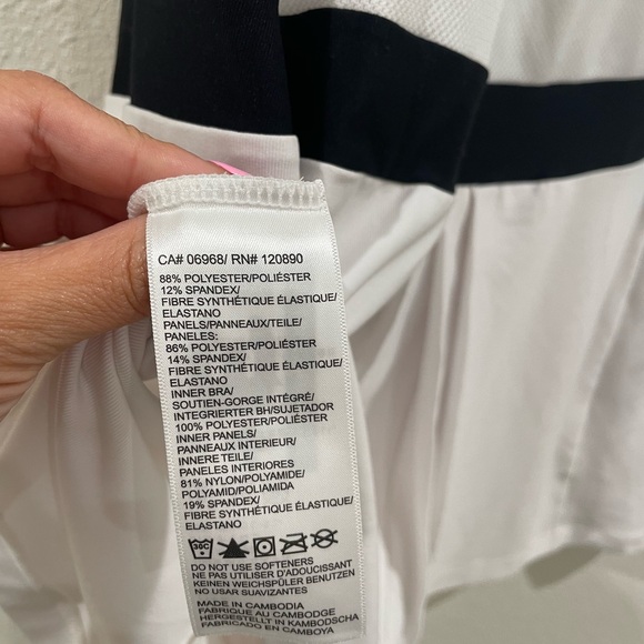 Wilson White Tennis Dress with Black Waistband Womens Tea Lawn Dress XS - Picture 7 of 7